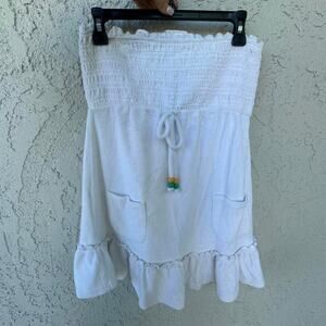 Y2k white terry cloth dress